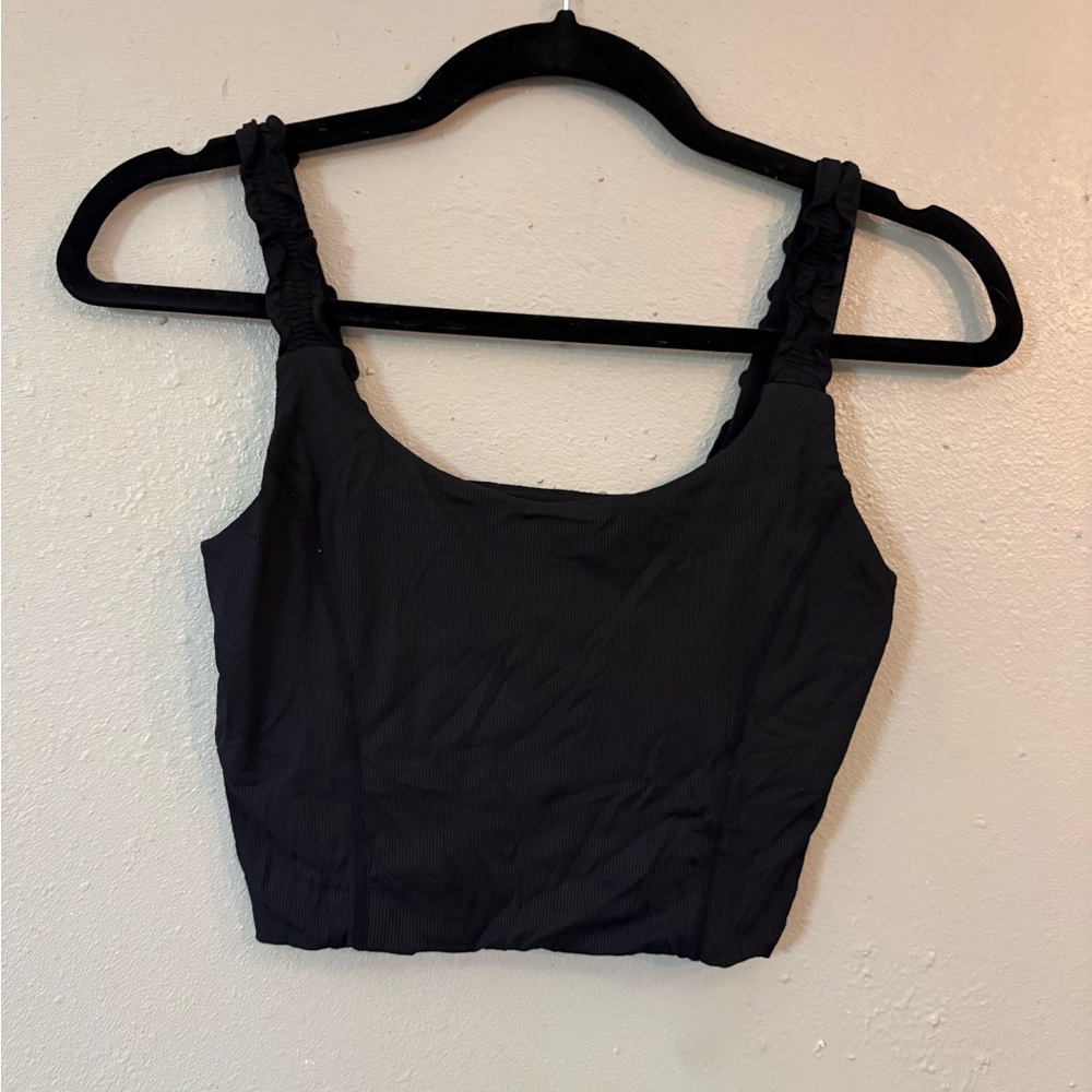 Mono B Black Sleeveless Crop Top